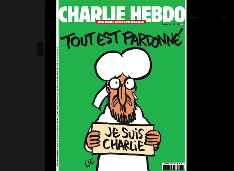 La tapa de la revista Charlie Hebdo en su reaparición tras el atentado ya circula en las redes sociales