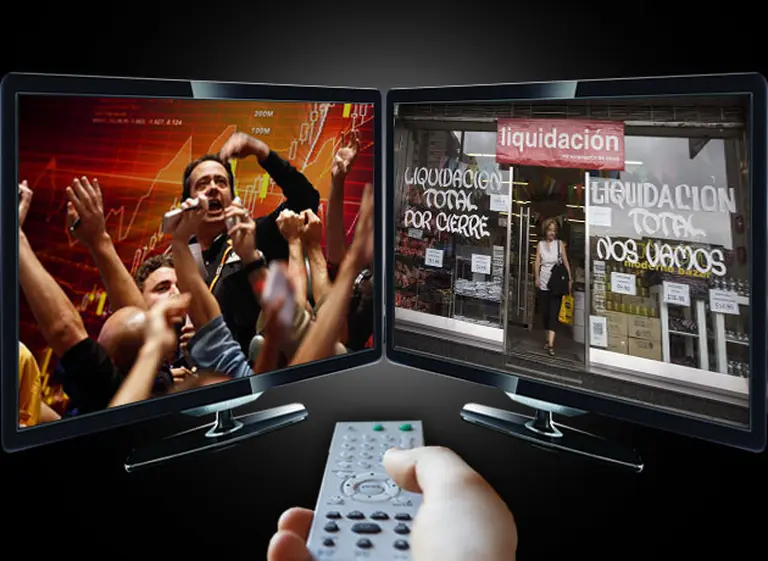 ¿A qué paí­s creerle?: la economí­a real cae mientras se ganan fortunas con acciones y bonos