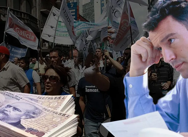 Bancarios redoblan la apuesta: piden aumento del 38% y una compensación por Ganancias