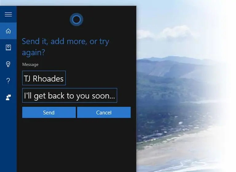 El asistente virtual de Windows 10 permitirá enviar SMS desde la computadora