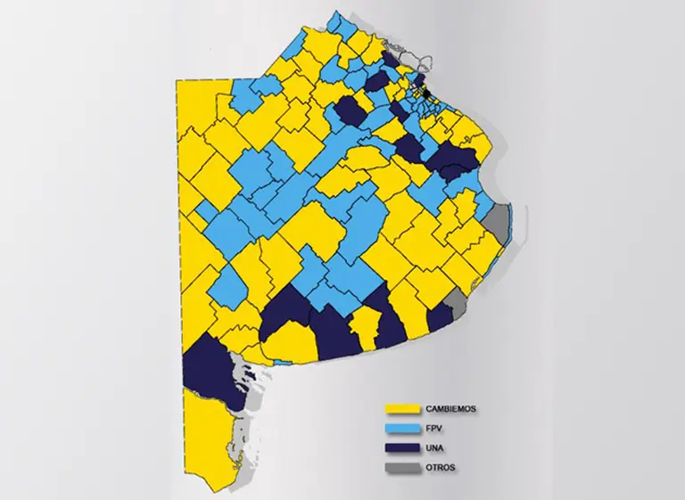 El mapa bonaerense: así­ será gobernada la Provincia en cada distrito