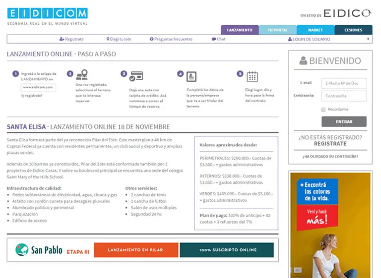 Venden por Internet un barrio privado de Pilar en menos de tres dí­as