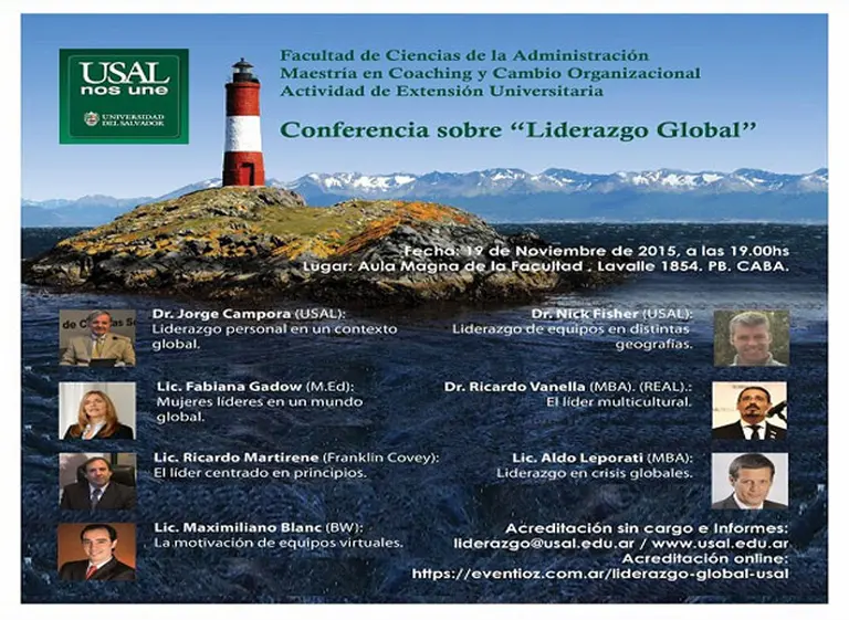 USAL: siete reconocidos profesionales expondrán en conferencia sobre Liderazgo Global