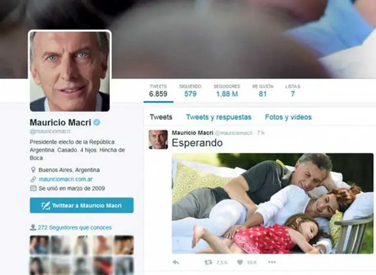 Mauricio Macri ya actualizó su biografí­a en las redes sociales
