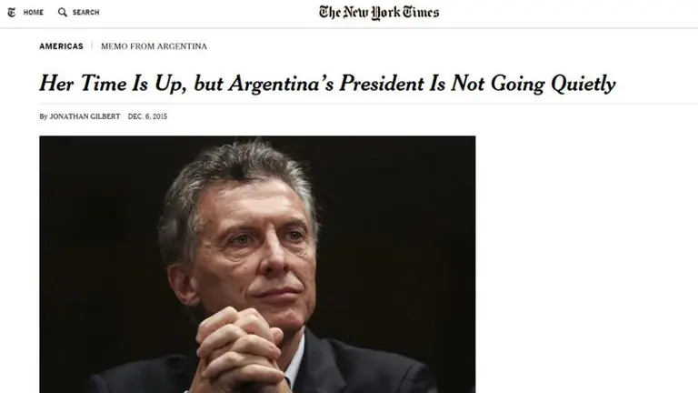 Duro editorial de The New York Times: "La Presidenta argentina no se va tranquila"