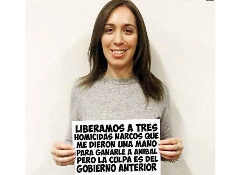 Aní­bal Fernández publicó un polémico meme sobre Marí­a Eugenia Vidal