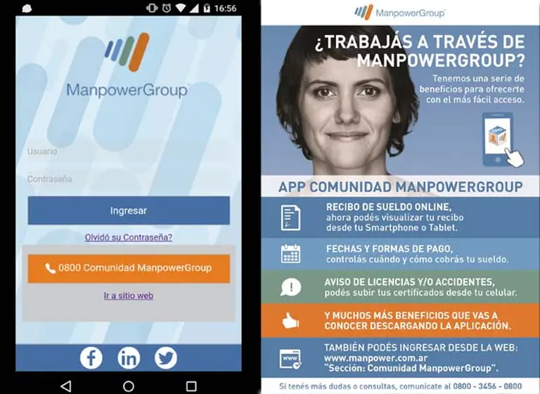 Manpower desarrolló una aplicación para celulares destinada a su comunidad