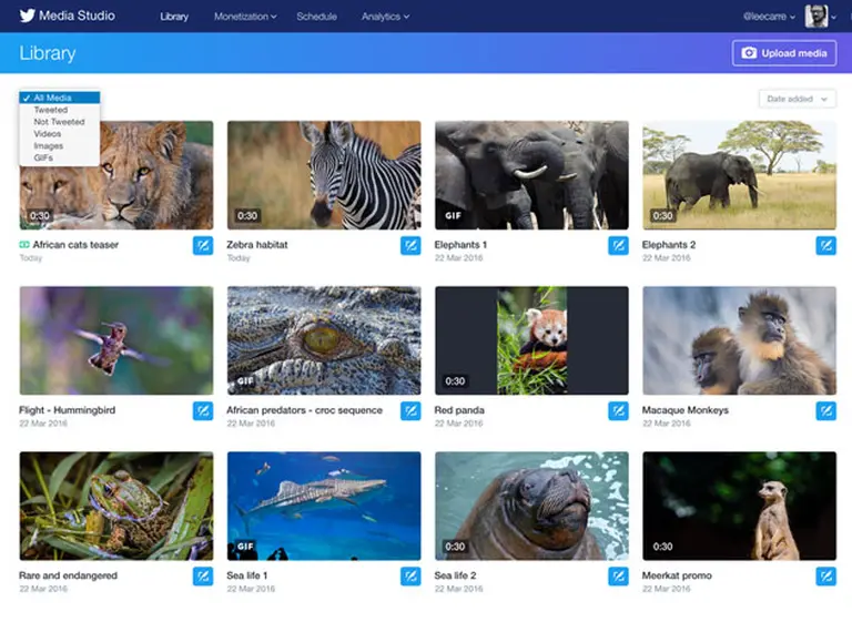 Twitter lanzó "Media Studio", herramienta para gestionar contenidos multimedia