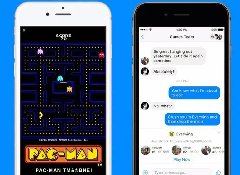 Facebook agrega juegos gratuitos como "Pac-Man" a Messenger