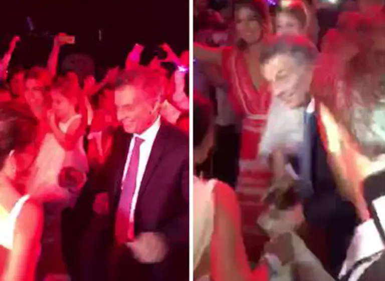 Video: el desopilante baile de Mauricio Macri en el casamiento de Carlos Tevez