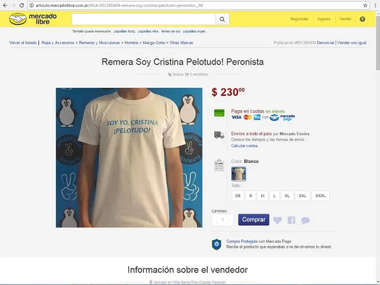 Salieron a la venta las remeras con la frase de CFK "Yo, Cristina, pelotudo"