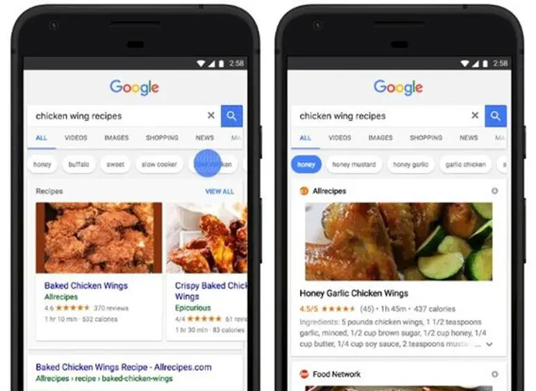 Google mejora su algoritmo de búsquedas para que encuentre la receta perfecta