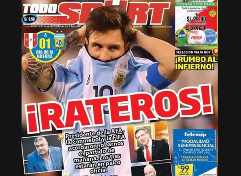 La prensa peruana denuncia que el partido ante Argentina está "arreglado"