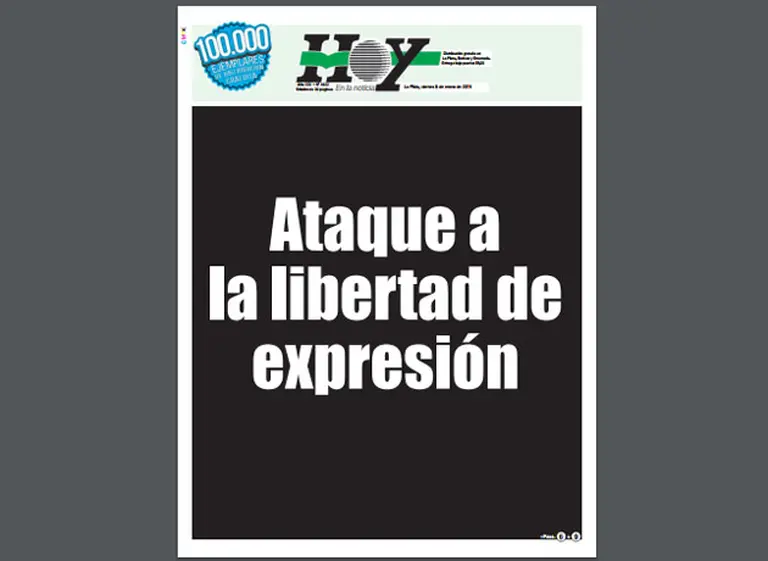 Tras la detención de Balcedo, su diario publicó una tapa negra con el tí­tulo: "Ataque a la libertad de expresión"