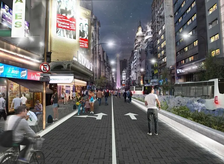 Avanzan las obras para convertir en peatonal un tramo de avenida Corrientes