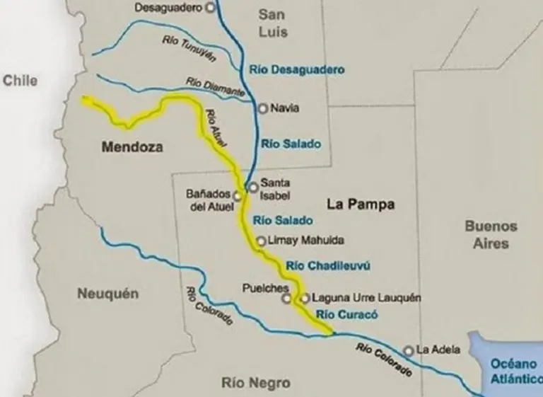 El Atuel, la historia del rí­o robado y una pelea que ya dura 100 años entre La Pampa y Mendoza