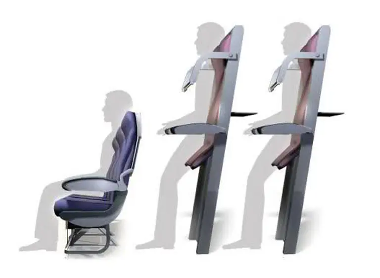 Llegan los asientos verticales para viajar en avión