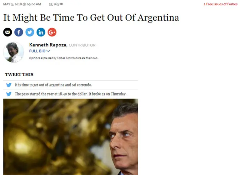 Fin del romance: el mundo de las finanzas se pregunta si es "hora de salir de la Argentina"