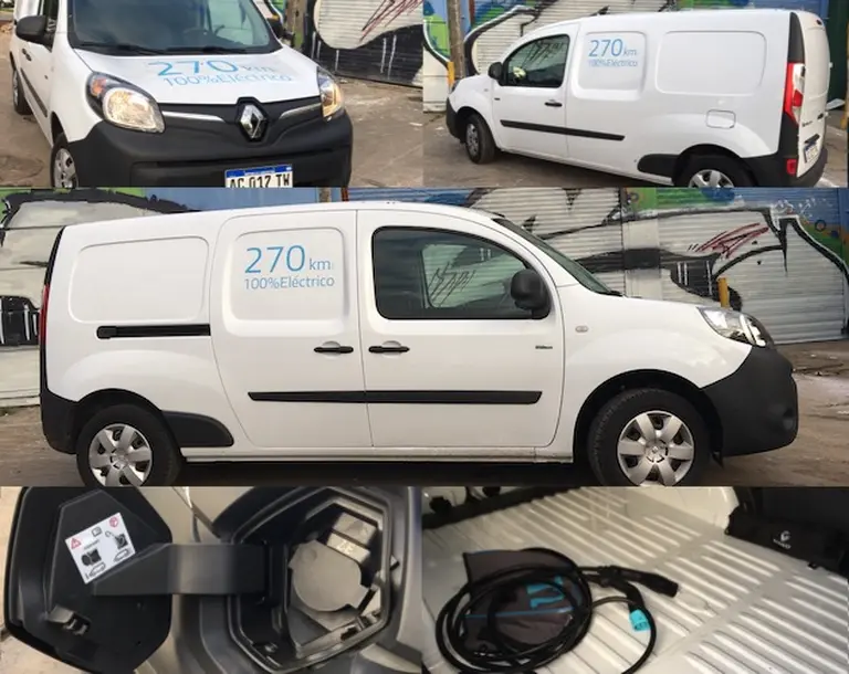 Al volante del Renault Kangoo Z.E., el primer auto eléctrico que se vende en la Argentina