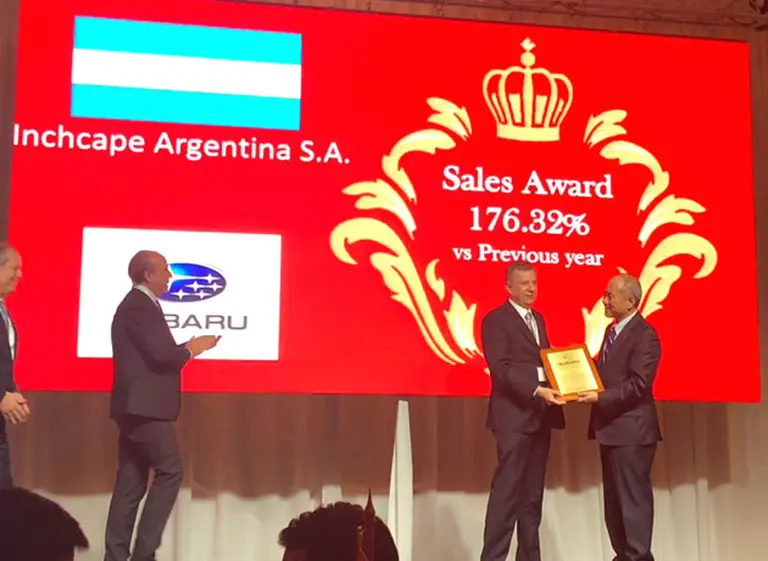 Subaru reconoció con el Sales Award a su distribuidor Inchcape Argentina