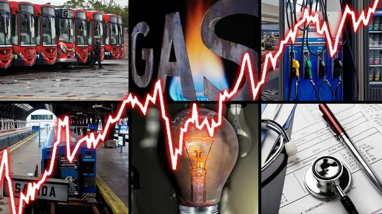 Agosto llega con una "tormenta" de aumentos: suben luz, gas, colectivo, tren, prepagas y naftas
