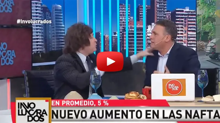 Milei, otra vez sacado: empujó a un panelista en televisión en medio de una discusión