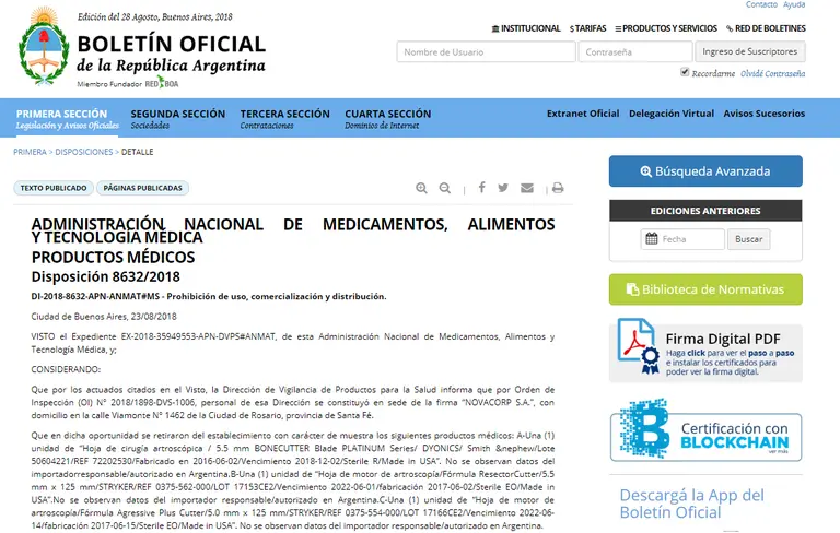 ANMAT prohibió el uso y la venta de varios productos médicos, conocé cuáles son