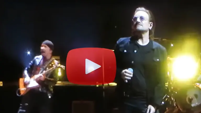 Video: Bono vive un penoso momento al perder la voz durante un concierto de U2