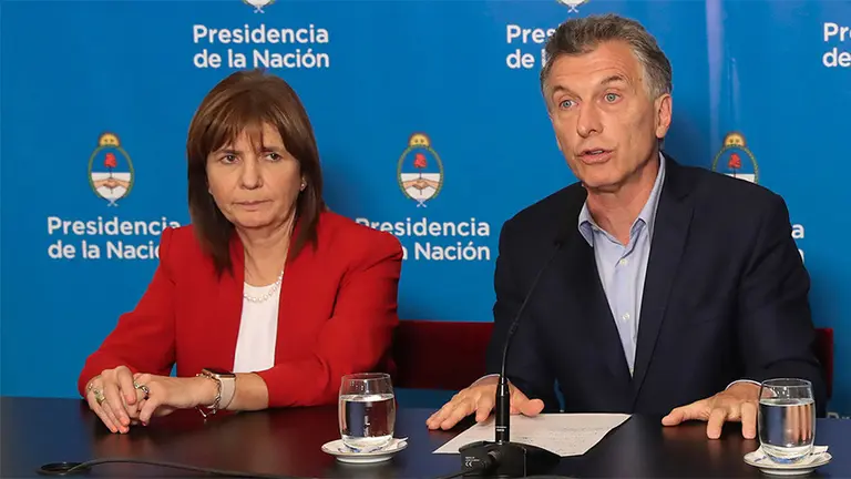 Mauricio Macri y la ministra Bullrich.