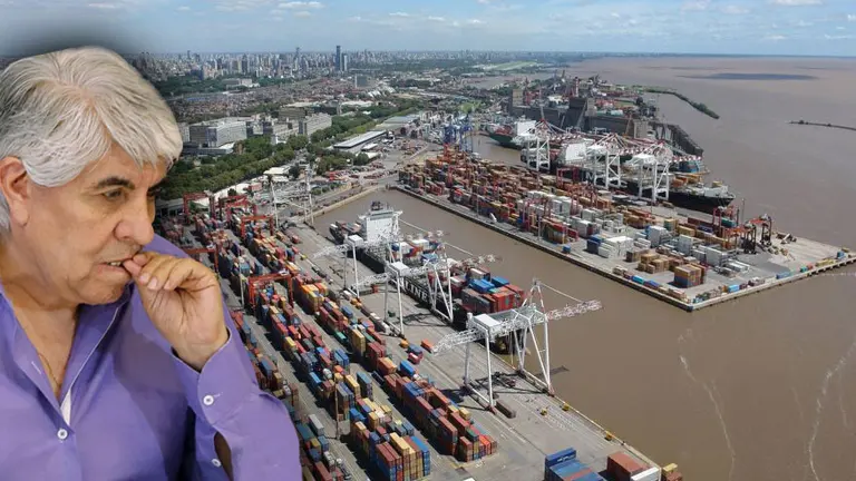 Hugo Moyano, con intereses en el puerto.