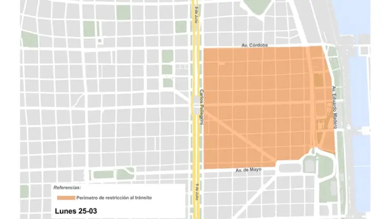 Operativo de seguridad por la visita del rey de España: el mapa de los cortes en el microcentro
