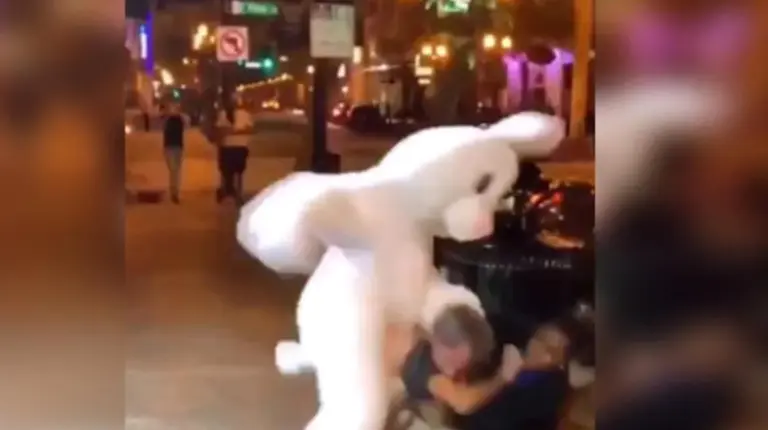 Video: la pelea entre un conejo de Pascua y una pareja en las calles de Orlando