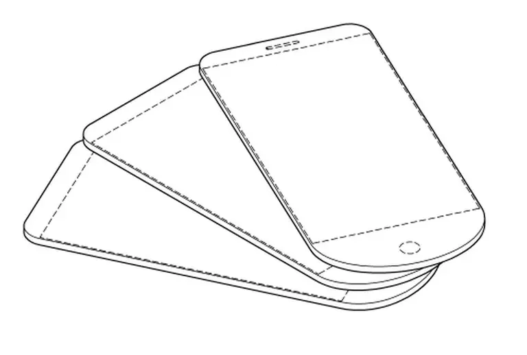 Samsung pide patente de diseño de teléfono de 3 pantallas unidas por la parte inferior