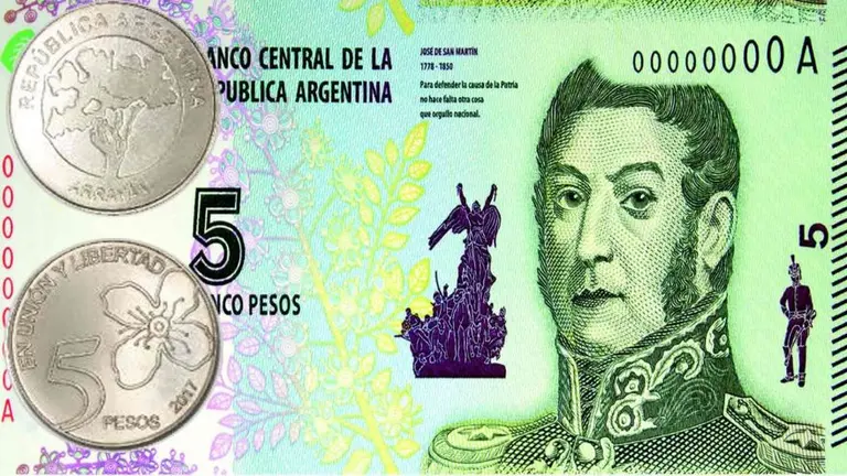 Billetes de cinco pesos: desde este jueves se pueden cambiar en los bancos