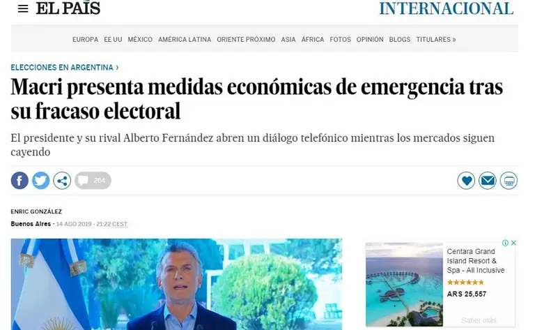 El mundo retrata a la Argentina con un Presidente desesperado