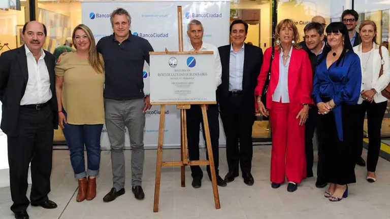 Inauguración de la nueva sucursal de Villa Lugano del Banco Ciudad, en un acto presidido por Felipe Miguel, jefe de Gabinete de Ministros del Gobierno de la Ciudad de Buenos Aires, y Javier Ortiz Batalla, presidente del Banco Ciudad.