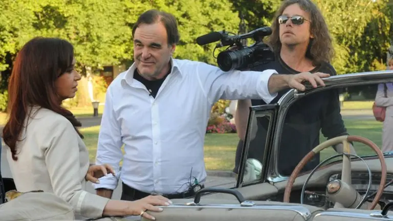Cristina y Oliver Stone en 2010.