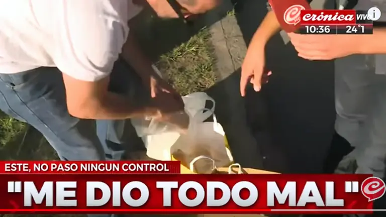 "Tengo drogas, pan y vino", el video viral de un conductor que no pasó el control de alcoholemia