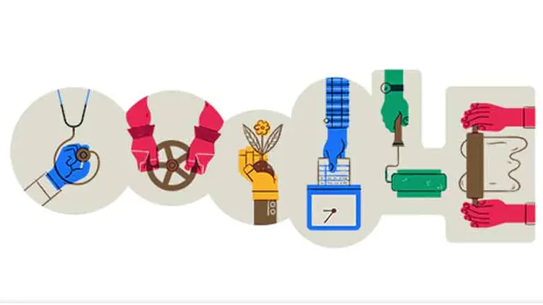 Google dedica su "doodle" al "Día del Trabajo"