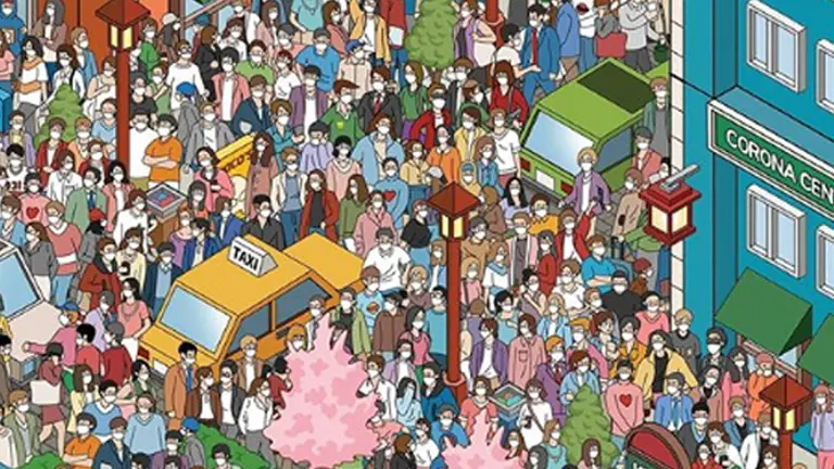 Nuevo reto visiual: encontrá a las dos personas sin tapaboca en menos de 60 segundos