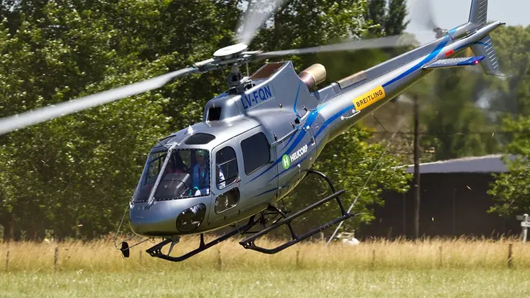 El Eurocopter matrícula LV-FQN en el que se estrelló Jorge Brito.