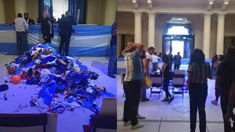 La despedida a Maradona, con el final más triste: así quedó el interior de la Casa Rosada tras los incidentes