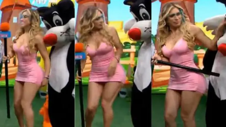 Video: mascotas de un programa infantil manosearon en vivo a la conductora