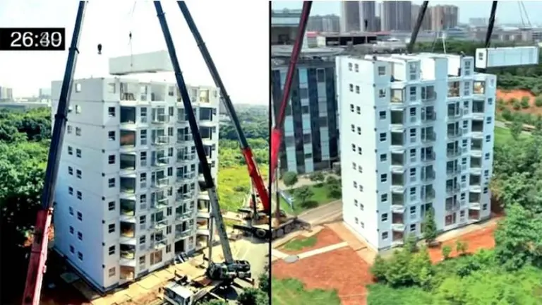 Impactante: así construyeron en China un edificio de 11 pisos en 28 horas