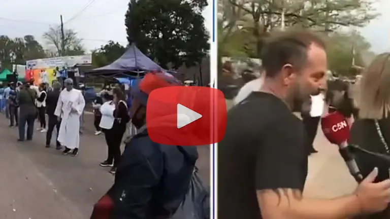 "Vinimos para que pierda Cristina": la respuesta de un peregrino que incomodó al móvil de C5N