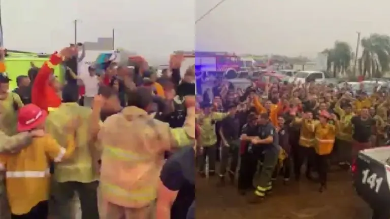 Video | Incendios en Corrientes: llegó la lluvia, el fuego se redujo y los bomberos se emocionaron