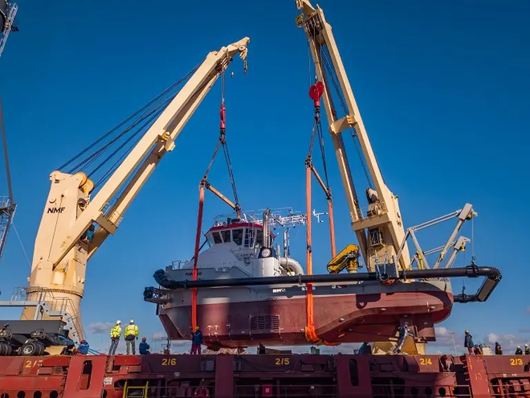 La nueva draga "Pancho" de Jan de Nul llegó a la Argentina