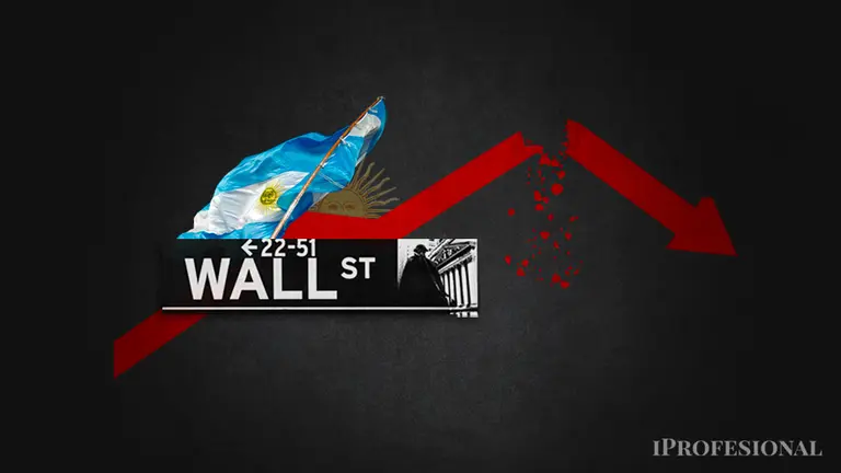 Fuerte desplome de activos argentinos en Wall Street: bonos bajan 7% y ADRs caen hasta 8%