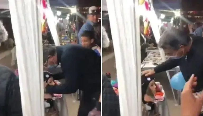 VIDEO | El blooper de Capitanich: saludaba a vecinos en una feria, se confundió y besó un maniquí