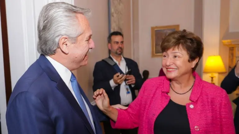 La titular del FMI calificó de "excelente" a la reunión que mantuvo con Alberto Fernández